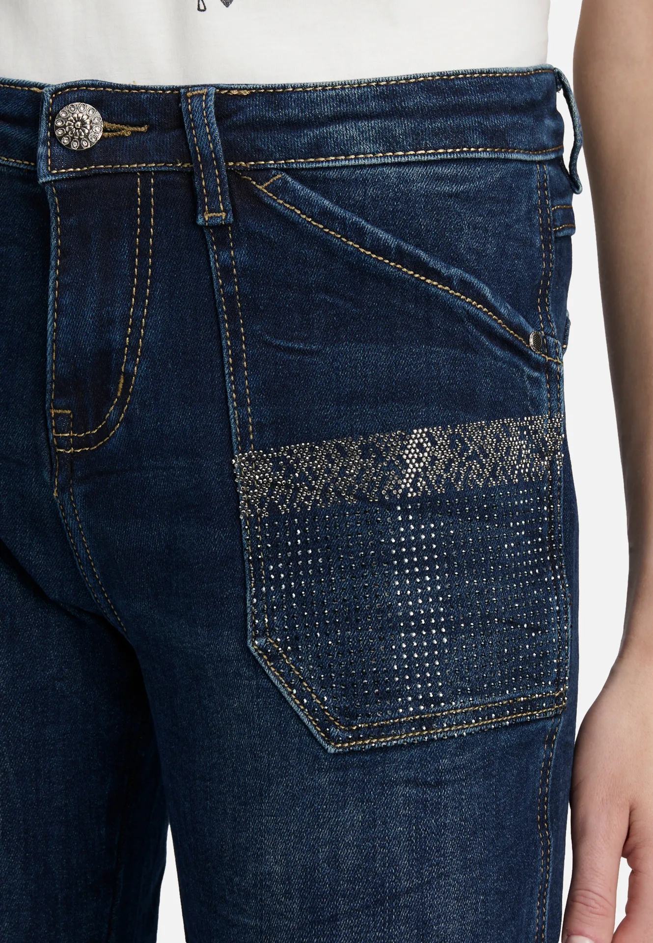 Regular Fit-Jeans mit Strass Regular Fit-Jeans mit Strass