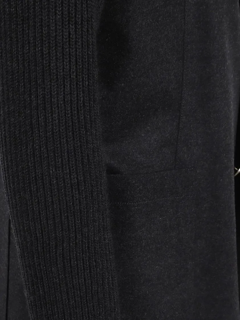 Eleventy - Tailored Blazer With Ribbed Knit Sleeves - Größe L - schwarz – Bild 2