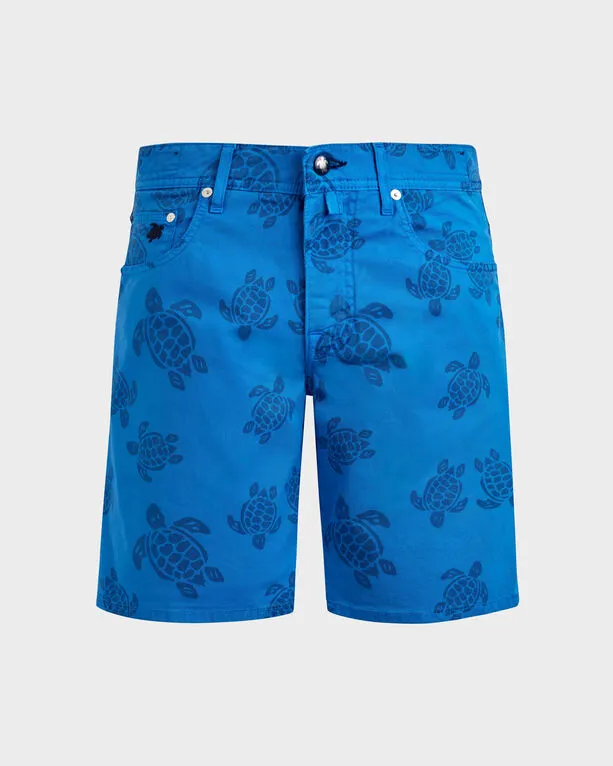 Vilebrequin - Herren Bermudashorts Mit Harzdruck Ronde Des Tortues - Bermuda - Garonne - Blau - Größe 36 Vilebrequin - Herren Bermudashorts Mit Harzdruck Ronde Des Tortues - Bermuda - Garonne - Blau - Größe 36