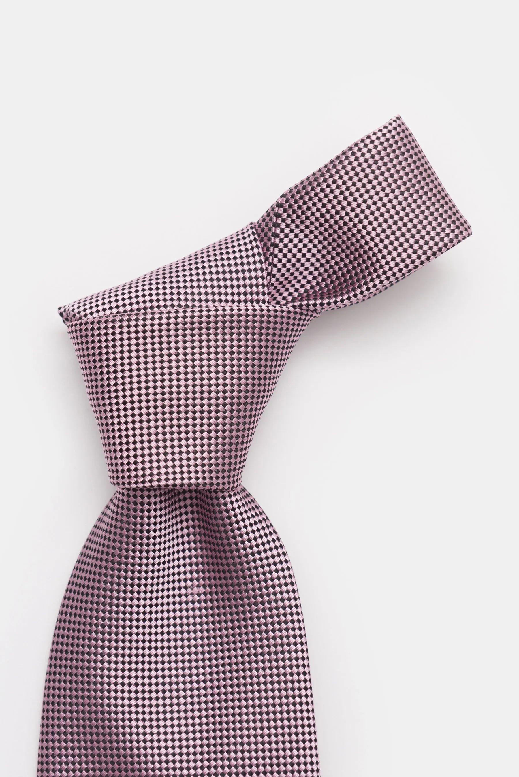 Zegna - Herren - Seidenkrawatte rosé/schwarz kariert – Bild 4