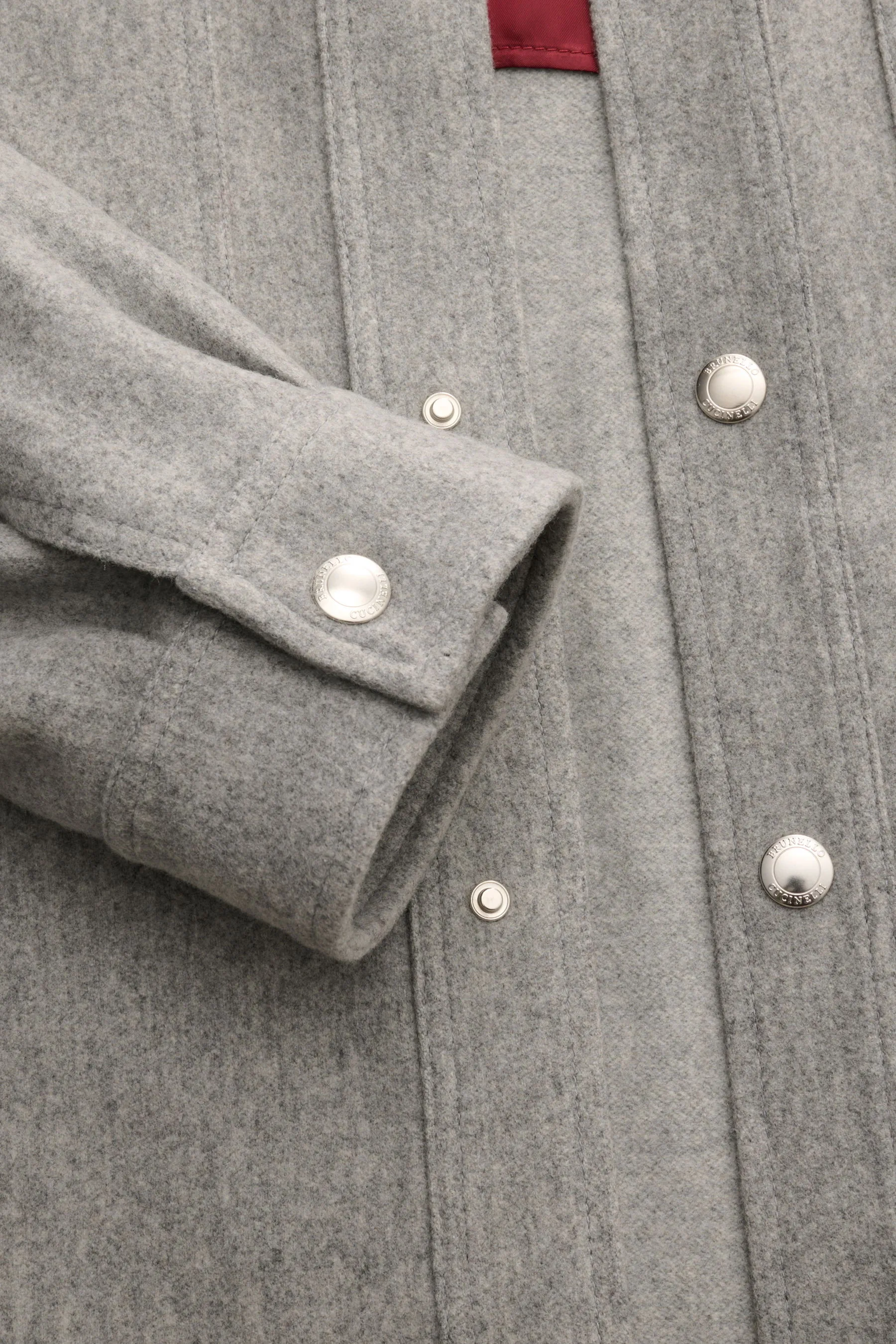 Brunello Cucinelli - Herren - Cashmere Overshirt grau meliert – Bild 3