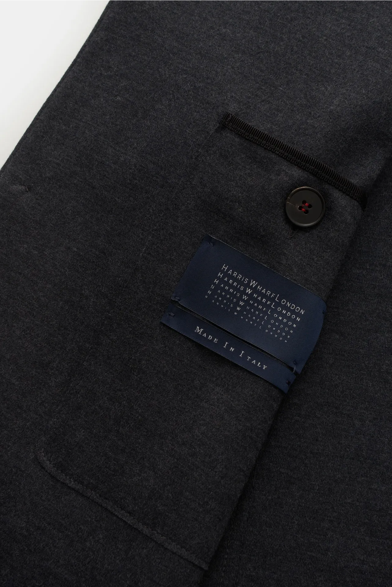 Harris Wharf London - Herren - Merino Blazer 'Nehru Jacket' anthrazit – Bild 5