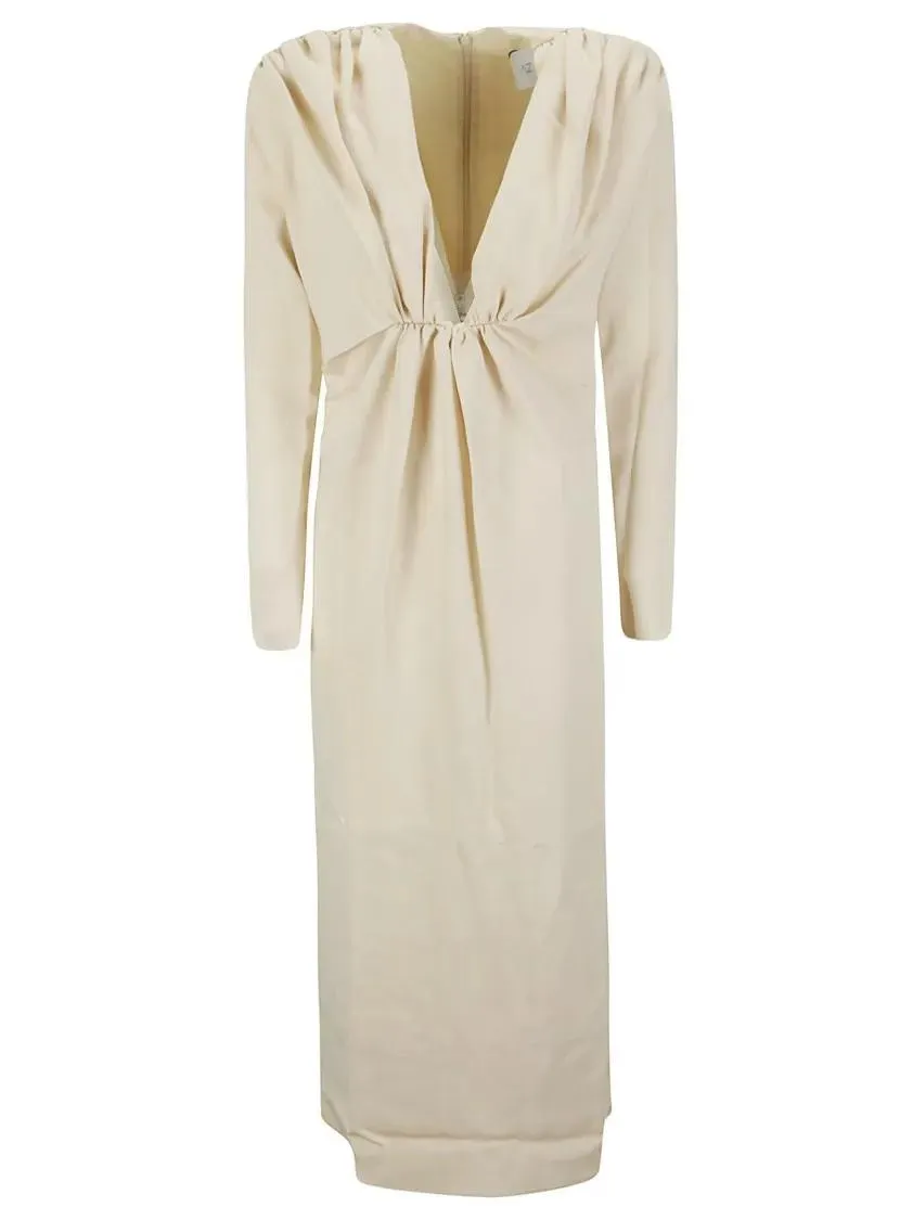 Az Factory - Beige Midi Dress With Deep V -Neck - Größe 38 - beige Az Factory - Beige Midi Dress With Deep V -Neck - Größe 38 - beige