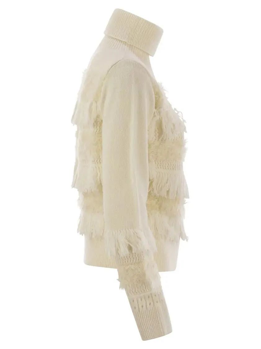 Vanise - Wool And Cashmere Blend Turtleneck Sweater - Größe 44 - beige – Bild 3