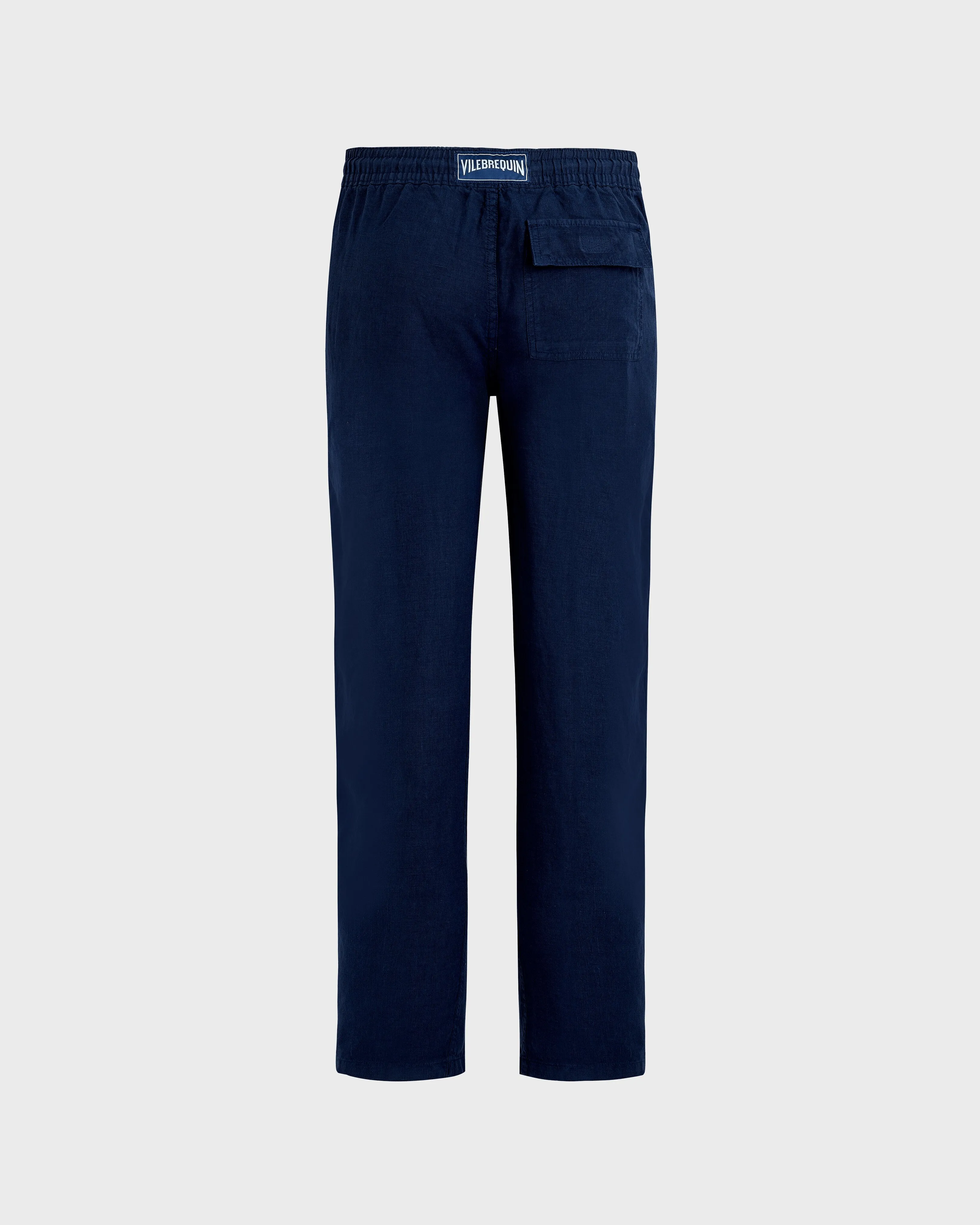 Vilebrequin - Solid Gerade Geschnittene Leinenhose Für Herren - Hose - Parc - Blau - Größe XXL – Bild 2