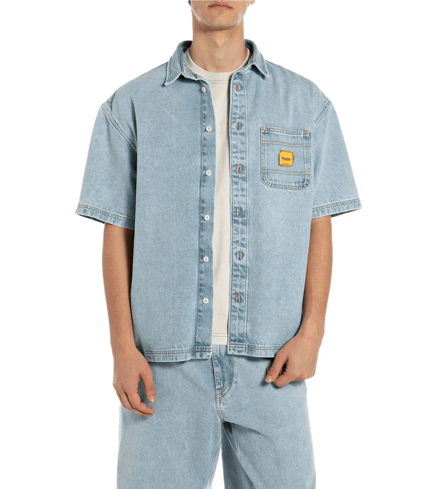 REPLAY - Kurzärmliges Denim Hemd - Größe XXL - multi REPLAY - Kurzärmliges Denim Hemd - Größe XXL - multi