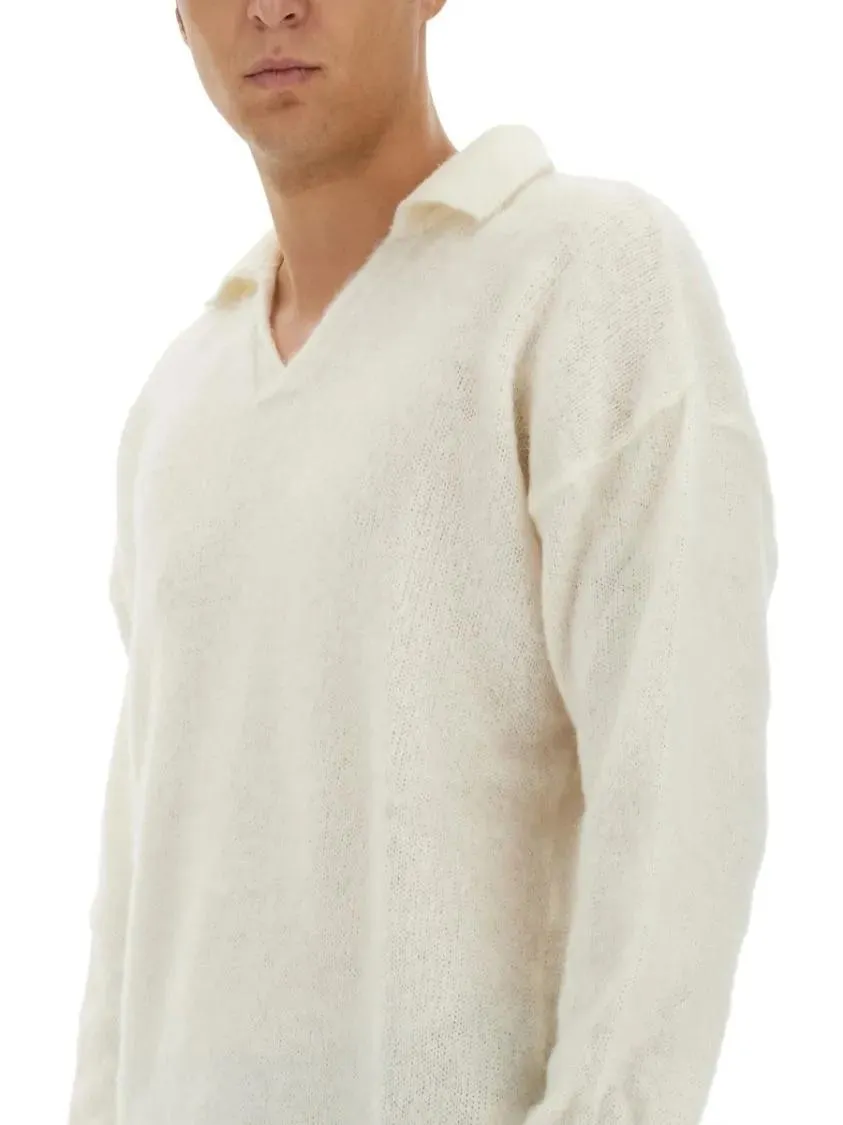 Family First - Relaxed Fit Knitted Polo - Größe S - weiß – Bild 2