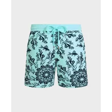 Vilebrequin - Beflockte Coral Mandala Badeshorts Für Herren - Bademode - Moorea - Blau - Größe S Vilebrequin - Beflockte Coral Mandala Badeshorts Für Herren - Bademode - Moorea - Blau - Größe S
