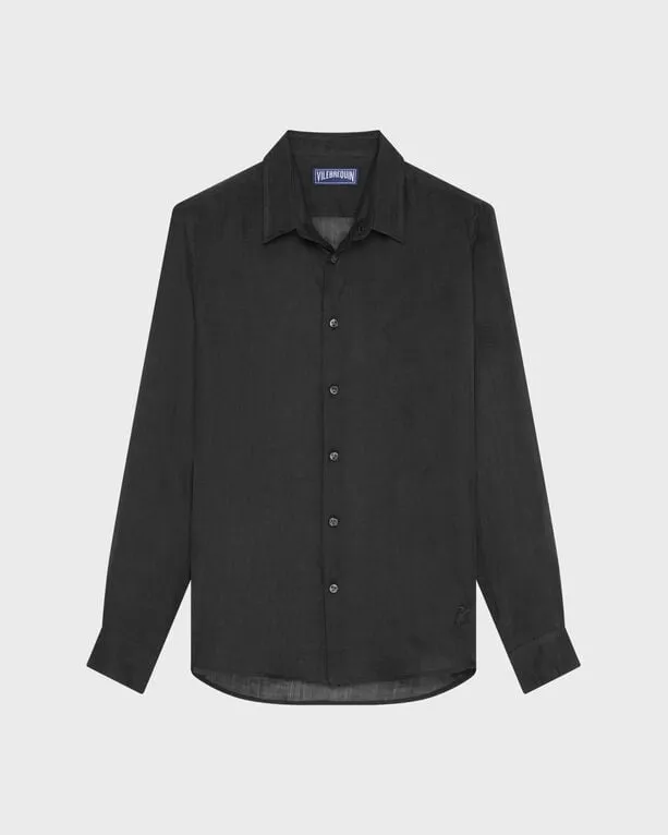 Vilebrequin - Solid Hemd Aus Ramie Für Herren - Hemd - Caracal - Schwarz - Größe S Vilebrequin - Solid Hemd Aus Ramie Für Herren - Hemd - Caracal - Schwarz - Größe S
