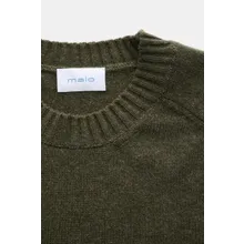 Malo - Herren - Cashmere Rundhalspullover graugrün meliert