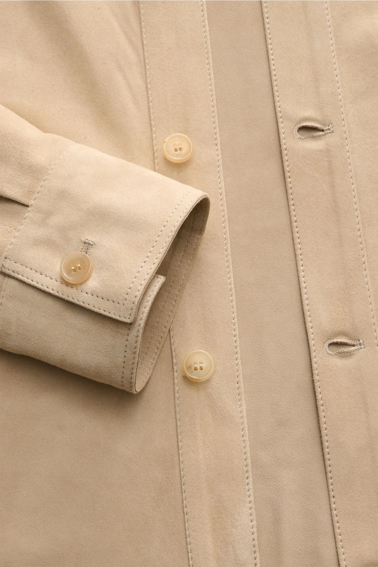 Rifugio - Herren - Veloursleder-Overshirt beige – Bild 4