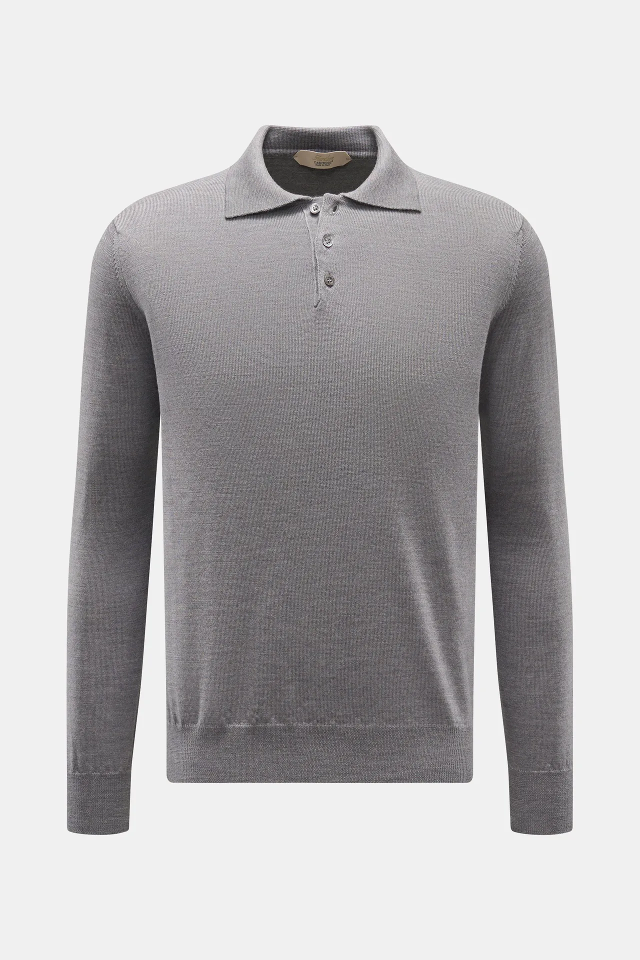 Aurélien - Herren - Merino Strickpolo dunkelgrau meliert Aurélien - Herren - Merino Strickpolo dunkelgrau meliert