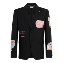 Philipp Plein - Gigolo Fit Blazer Ice Cream Patches - Größe 48 - schwarz Philipp Plein - Gigolo Fit Blazer Ice Cream Patches - Größe 48 - schwarz
