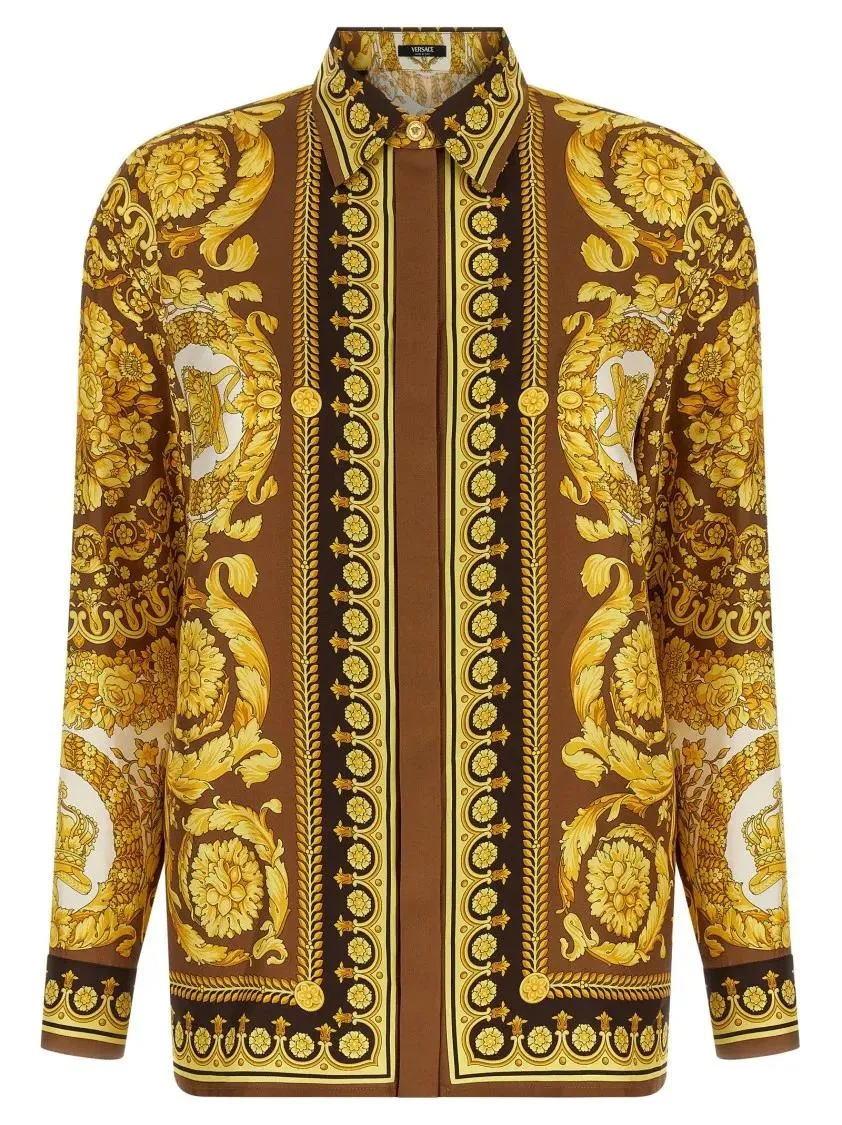 Versace - %27Barocco%27 Shirt - Größe 38 - braun Versace - %27Barocco%27 Shirt - Größe 38 - braun