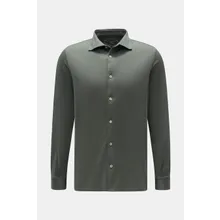 Fedeli - Herren - Jersey-Hemd %27Jason%27 Haifisch-Kragen graugrün Fedeli - Herren - Jersey-Hemd %27Jason%27 Haifisch-Kragen graugrün