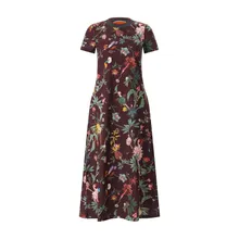LaDoubleJ - Floral Print Cotton Maxi Dress With Contrasting Co - Größe L - bunt LaDoubleJ - Floral Print Cotton Maxi Dress With Contrasting Co - Größe L - bunt