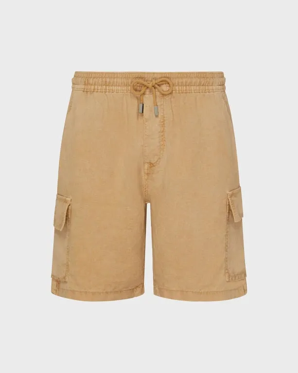 Vilebrequin - Natural Dye Leinen-bermudashorts Mit Cargotaschen Für Herren - Bermuda - Baie - Marone - Größe L Vilebrequin - Natural Dye Leinen-bermudashorts Mit Cargotaschen Für Herren - Bermuda - Baie - Marone - Größe L