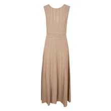 D. Exterior - V-Neck Blush Beige Evening Dress - Größe XL - beige D. Exterior - V-Neck Blush Beige Evening Dress - Größe XL - beige