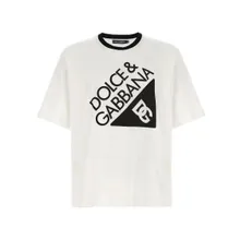 Dolce&Gabbana - Cotton Crewneck T-Shirt With Front Logo - Größe S - weiß Dolce&Gabbana - Cotton Crewneck T-Shirt With Front Logo - Größe S - weiß