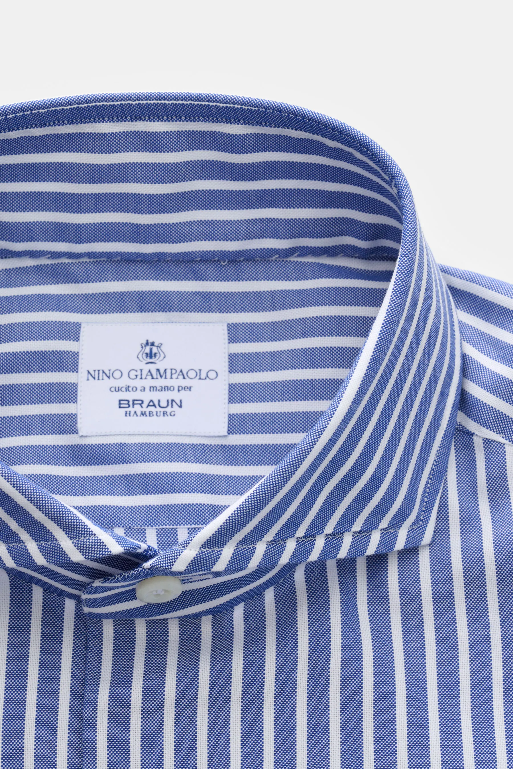 Giampaolo - Herren - Casual Hemd Haifisch-Kragen navy/weiß gestreift – Bild 2