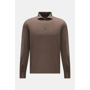 Fedeli - Herren - Jersey Longsleeve-Poloshirt %27Zero%27 graubraun Fedeli - Herren - Jersey Longsleeve-Poloshirt %27Zero%27 graubraun