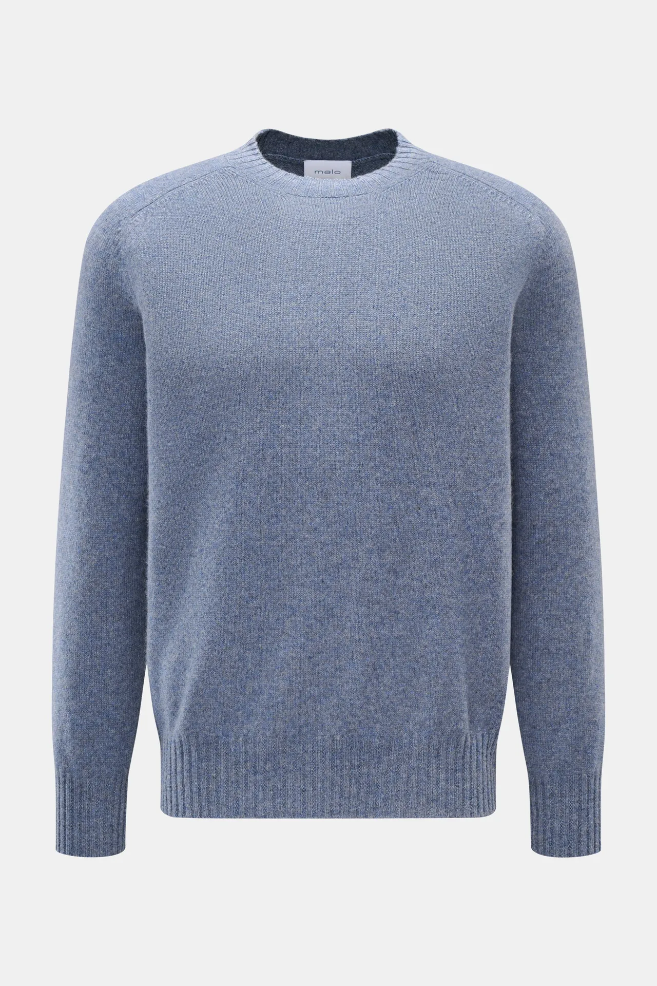 Malo - Herren - Cashmere Rundhalspullover rauchblau meliert Malo - Herren - Cashmere Rundhalspullover rauchblau meliert
