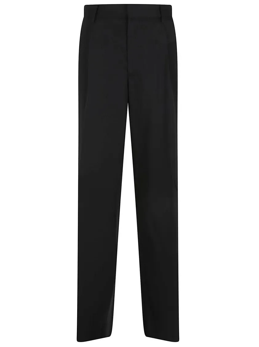 Lardini - Refined Fit Trousers In Wool - Größe 50 - schwarz Lardini - Refined Fit Trousers In Wool - Größe 50 - schwarz