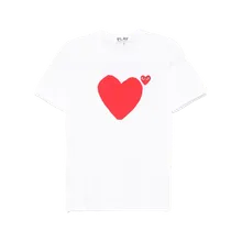 Comme des Garcons Play - T-Shirt mit Herz-Print - Größe M - weiß Comme des Garcons Play - T-Shirt mit Herz-Print - Größe M - weiß