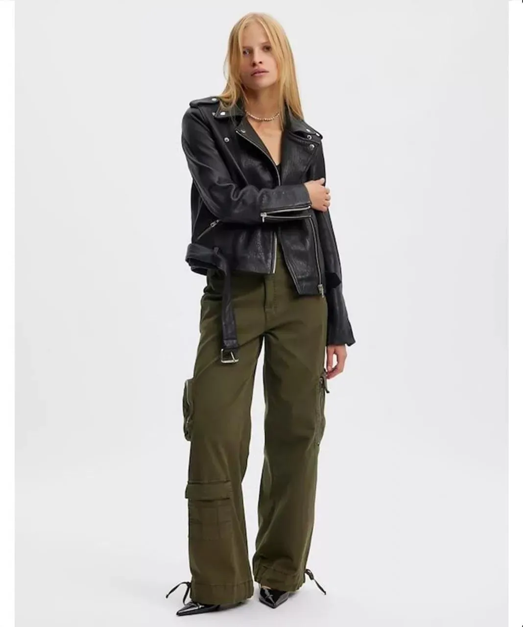 GESTUZ - Schwarze Bikerjacke aus Leder - Größe 36 - multi GESTUZ - Schwarze Bikerjacke aus Leder - Größe 36 - multi