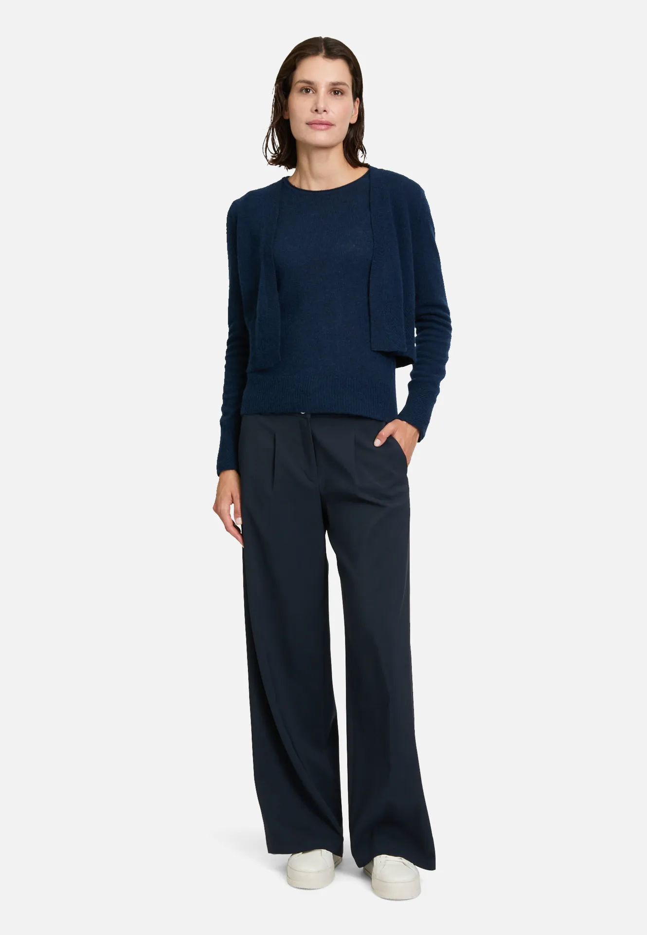 Kaschmir-Strickjacke mit Rippbündchen – Bild 2