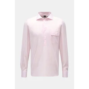 Finamore - Herren - Popover-Hemd %27Porto Zante%27 Haifisch-Kragen rosé/weiß gestreift Finamore - Herren - Popover-Hemd %27Porto Zante%27 Haifisch-Kragen rosé/weiß gestreift