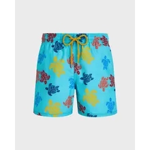 Vilebrequin - Ronde Des Tortues Tricot Badeshorts Für Herren – Vilebrequin X Falke - Bademode - Moorea - Blau - Größe XL Vilebrequin - Ronde Des Tortues Tricot Badeshorts Für Herren – Vilebrequin X Falke - Bademode - Moorea - Blau - Größe XL