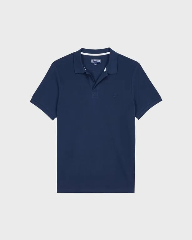 Vilebrequin - Solid Polohemd Aus Bio-baumwollpikee Für Herren - Polohemd - Palatin - Blau - Größe 5XL Vilebrequin - Solid Polohemd Aus Bio-baumwollpikee Für Herren - Polohemd - Palatin - Blau - Größe 5XL