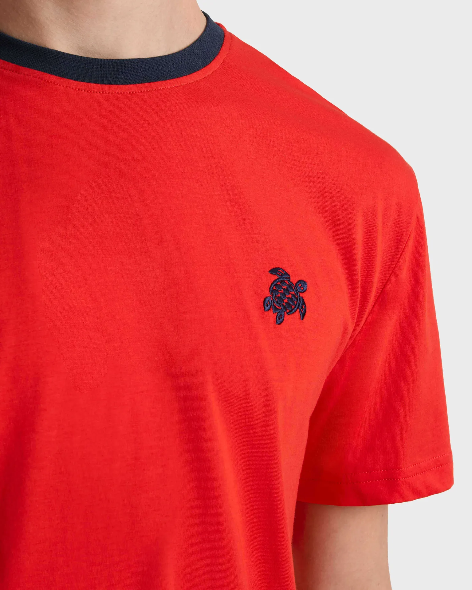 Vilebrequin - Bicolor T-shirt Aus Bio-baumwolle Für Herren - T-shirt - Tewis - Rot - Größe S – Bild 5