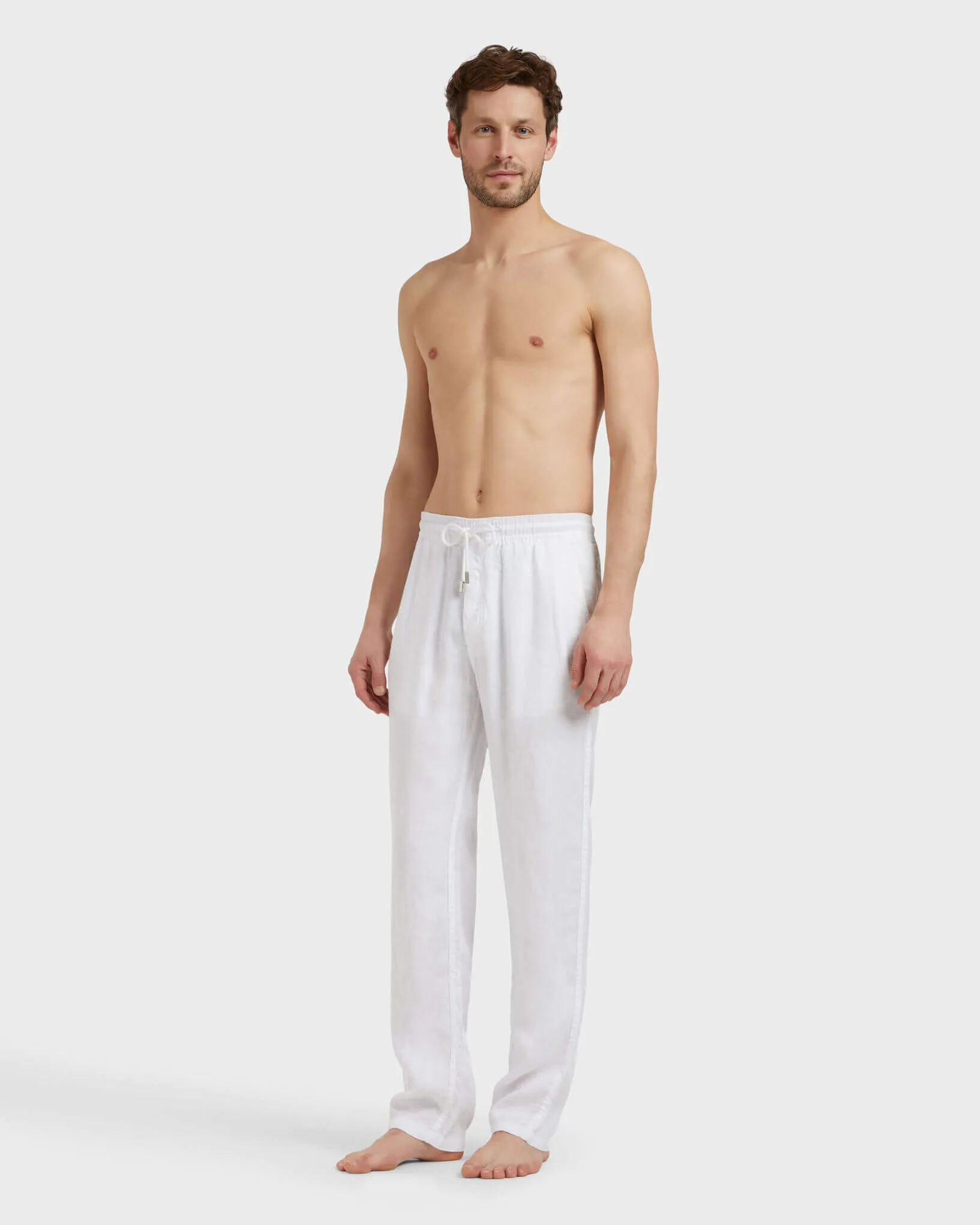 Vilebrequin - Solid Weite Leinenhose Für Herren - Hose - Pacha - Weiss - Größe XXL – Bild 3