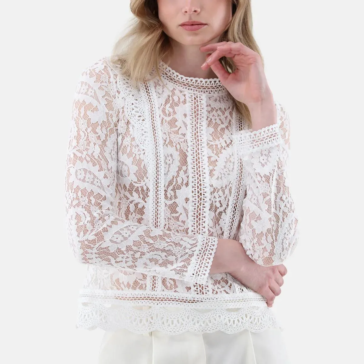 VAN LAACK - Bluse Modern Fit Uni - Größe 36 - beige – Bild 2