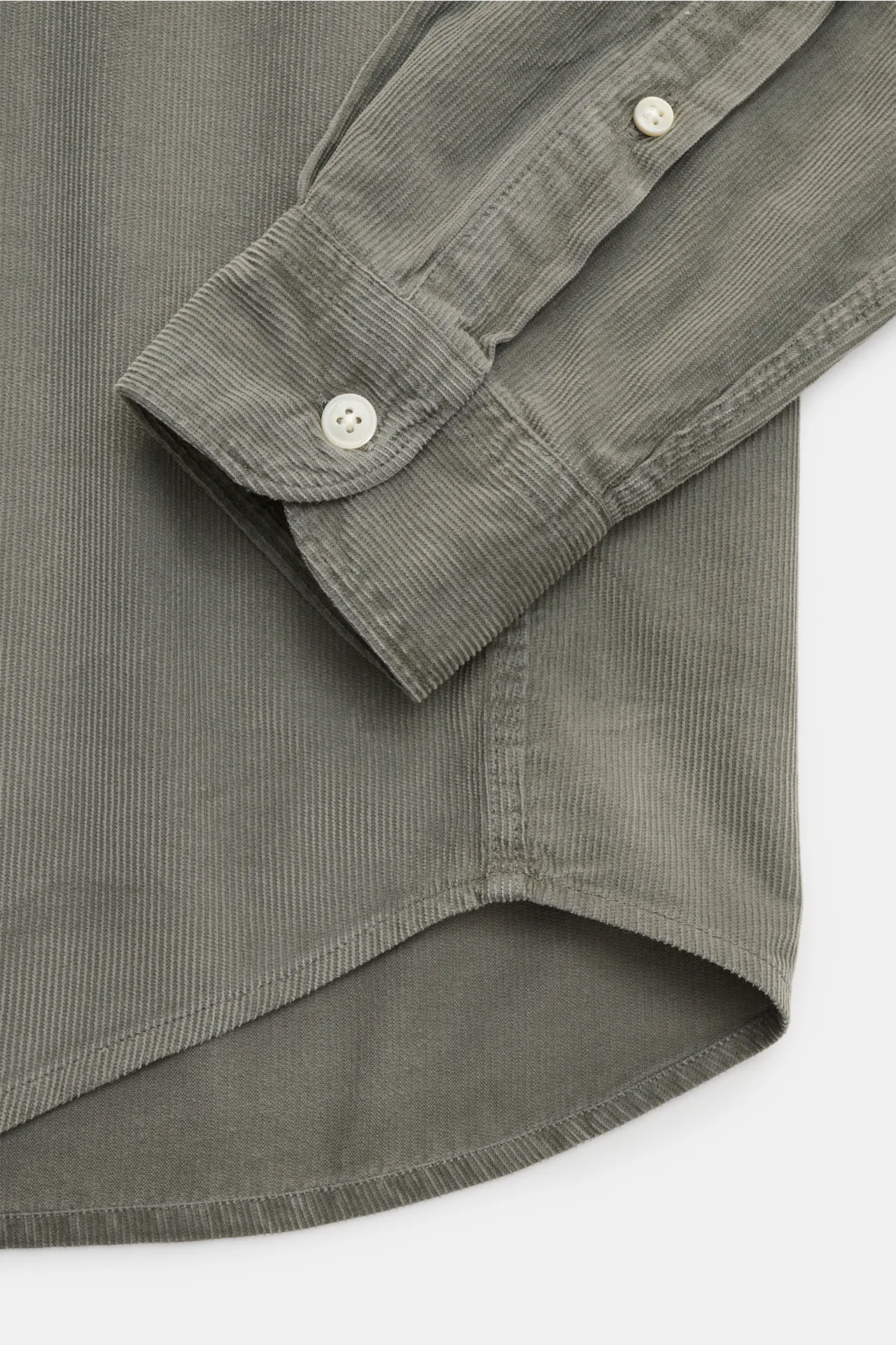 Closed - Herren - Cordhemd Button-Down-Kragen graugrün – Bild 3