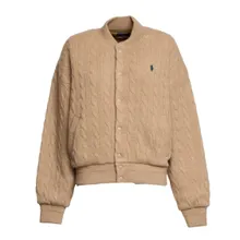 Polo Ralph Lauren - Cable-Knit Wool And Cashmere Bomber Jacket - Größe M - beige Polo Ralph Lauren - Cable-Knit Wool And Cashmere Bomber Jacket - Größe M - beige