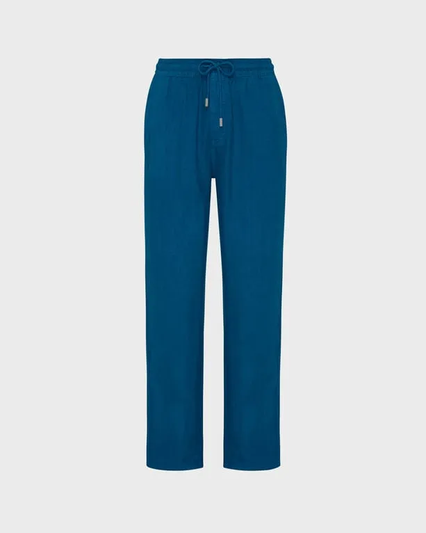 Vilebrequin - Solid Weite Leinenhose Für Herren - Hose - Pacha - Blau - Größe XL Vilebrequin - Solid Weite Leinenhose Für Herren - Hose - Pacha - Blau - Größe XL