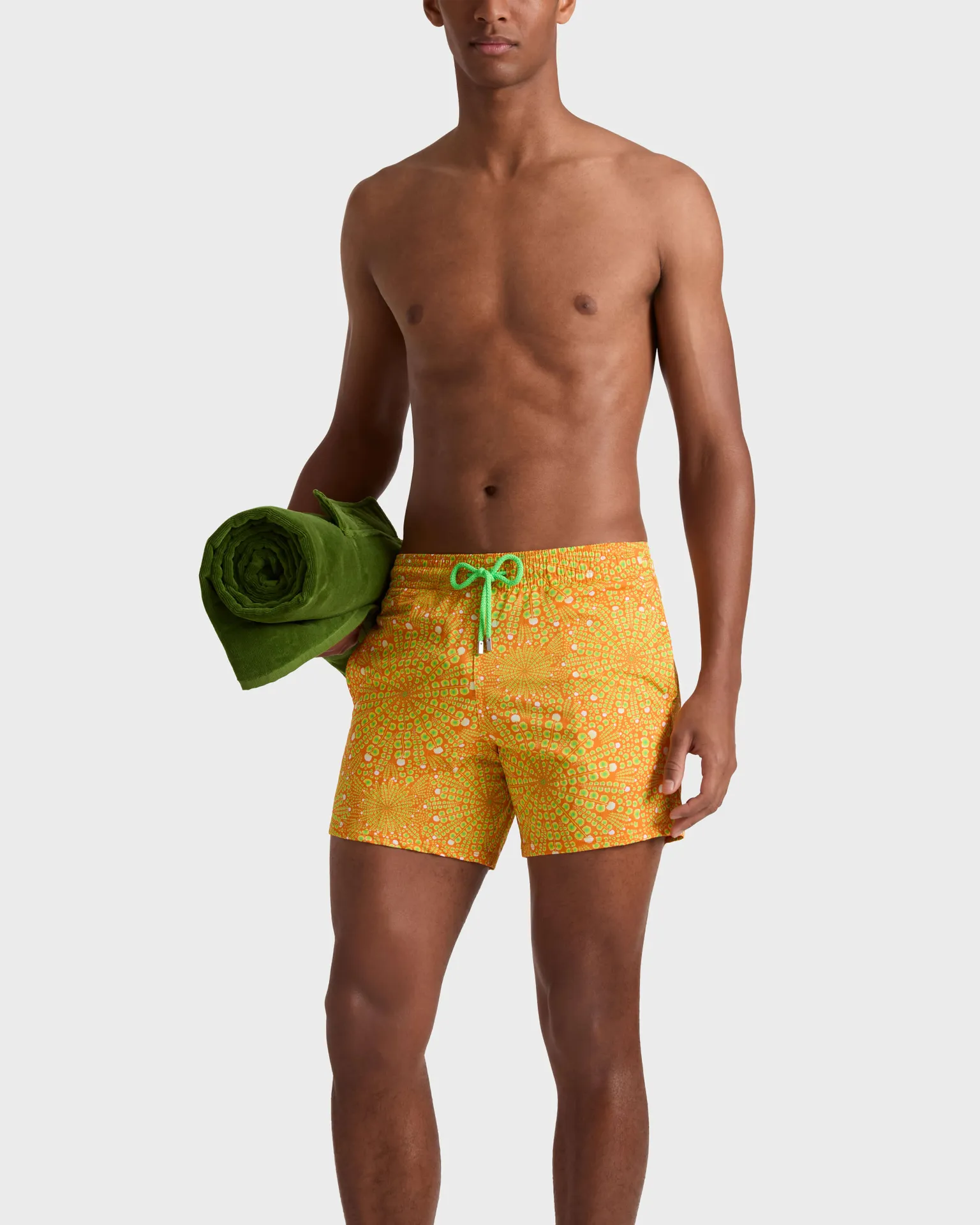 Vilebrequin - Kurze Mosaic Urchin Stretch-badeshorts Für Herren - Bademode - Monrise - Orange - Größe XXL – Bild 3
