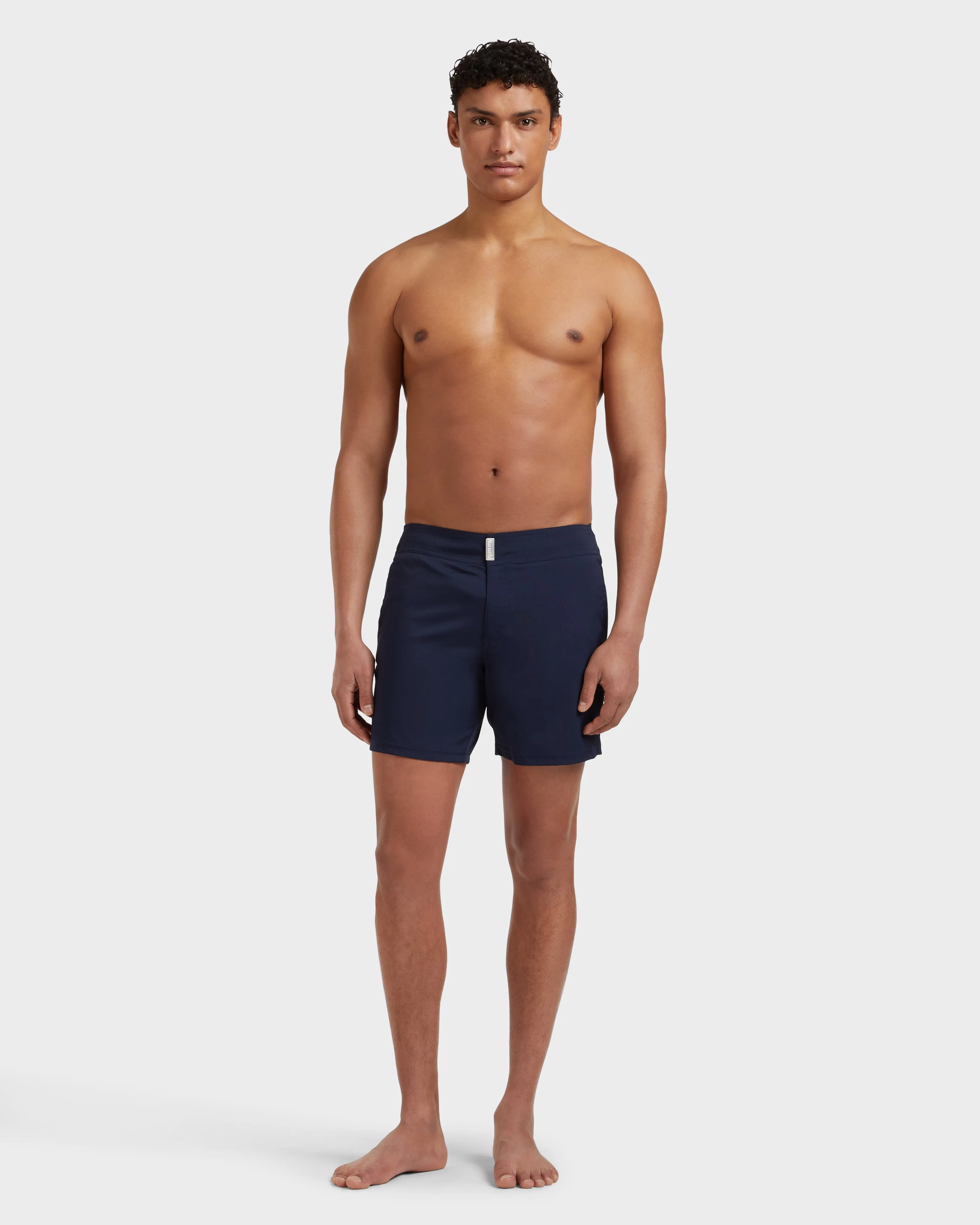 Vilebrequin - Solid Stretch-badeshorts Mit Flachem Bund Für Herren - Bademode - Merise - Blau - Größe M – Bild 3