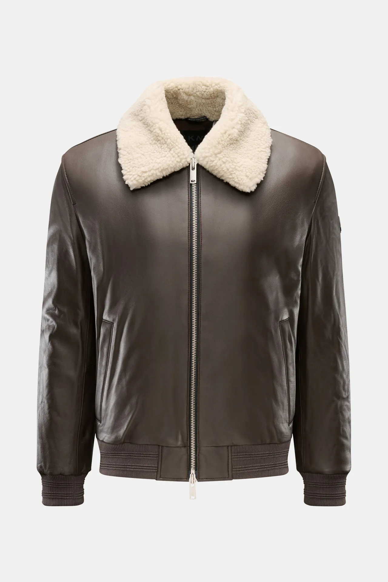 Moose Knuckles - Herren - Leder-Blouson %27Toba Bomber%27 graubraun Moose Knuckles - Herren - Leder-Blouson %27Toba Bomber%27 graubraun