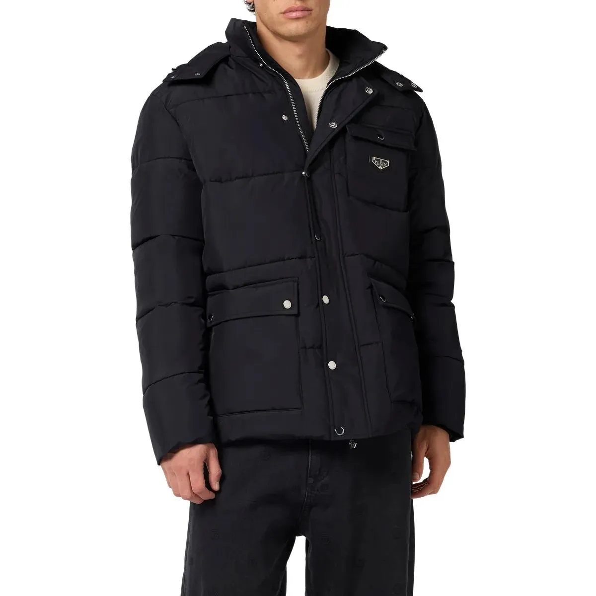 Philipp Plein - Nylon Jacke Gothic Plein - Größe S - schwarz – Bild 3