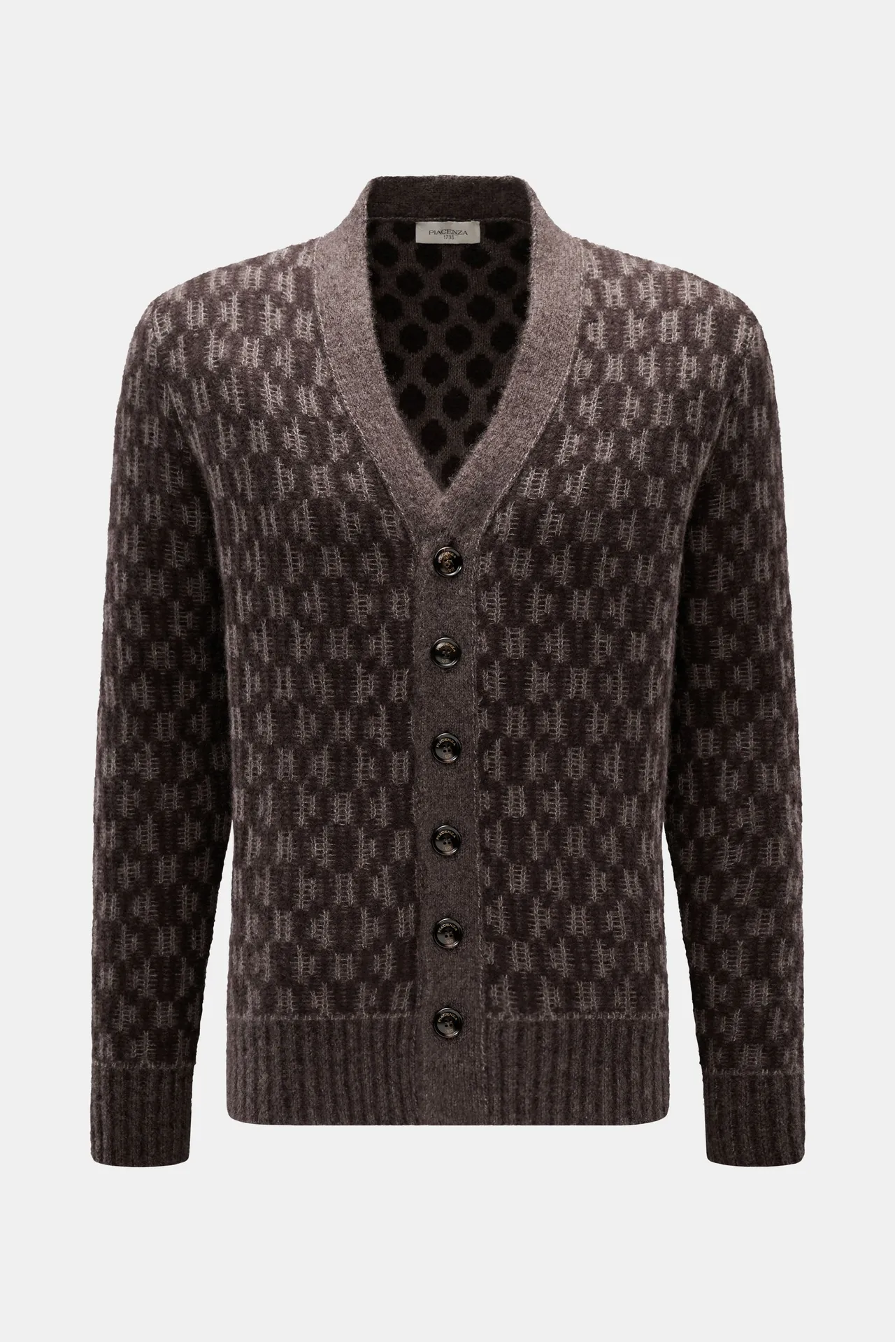 Piacenza 1733 - Herren - Cardigan graubraun/dunkelbraun gemustert Piacenza 1733 - Herren - Cardigan graubraun/dunkelbraun gemustert