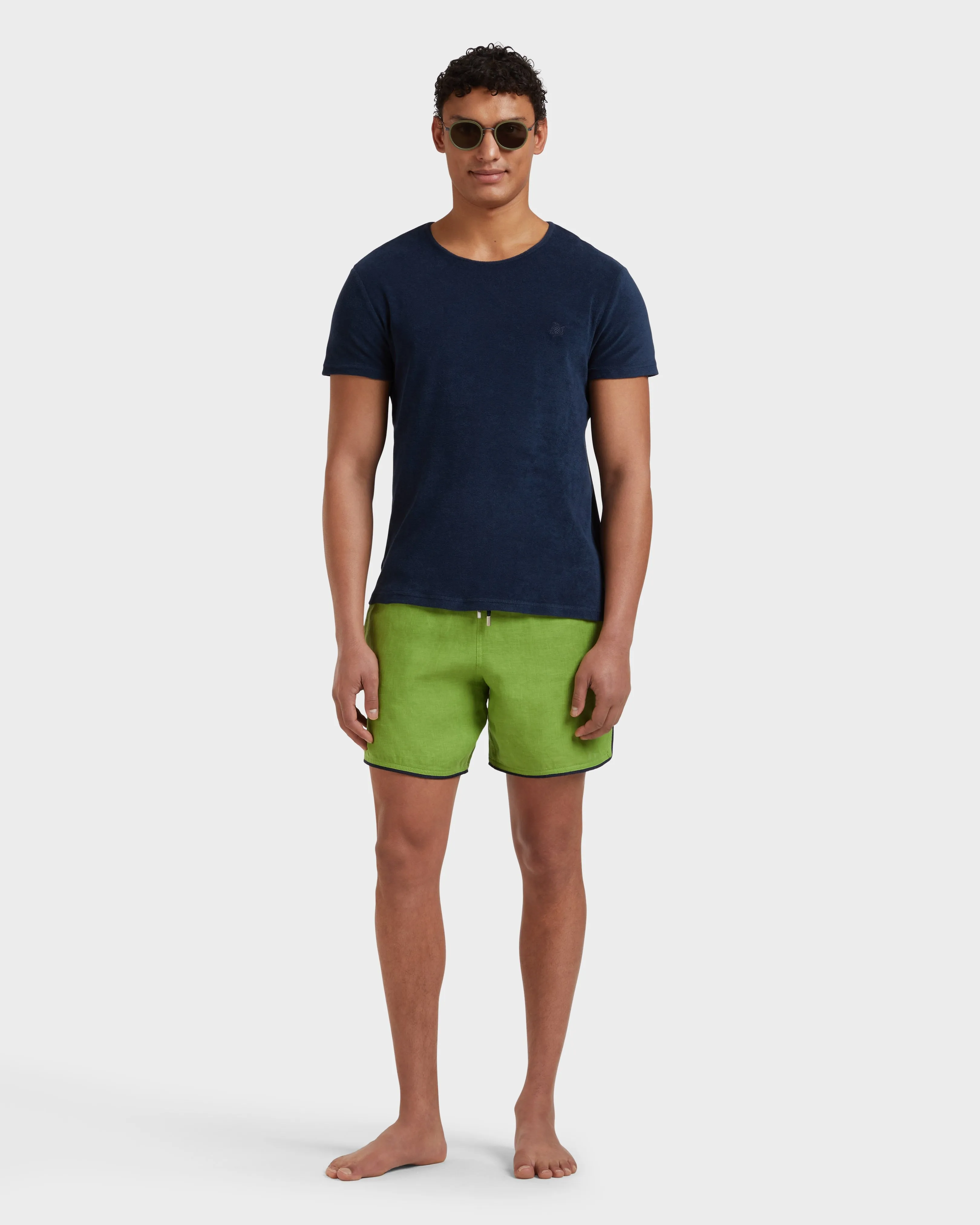 Vilebrequin - Solid Badeshorts Aus Leinen Für Herren - Bademode - Mallorca - Grün - Größe M – Bild 6