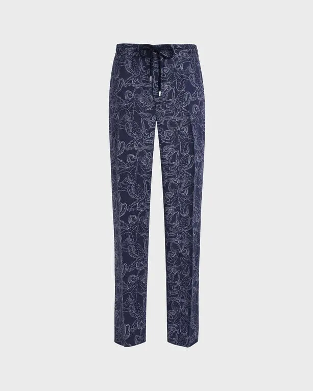 Vilebrequin - Leinenhose Mit Zweifarbigem Kraken-print - Jeanshose - Clemence - Blau - Größe 38 Vilebrequin - Leinenhose Mit Zweifarbigem Kraken-print - Jeanshose - Clemence - Blau - Größe 38