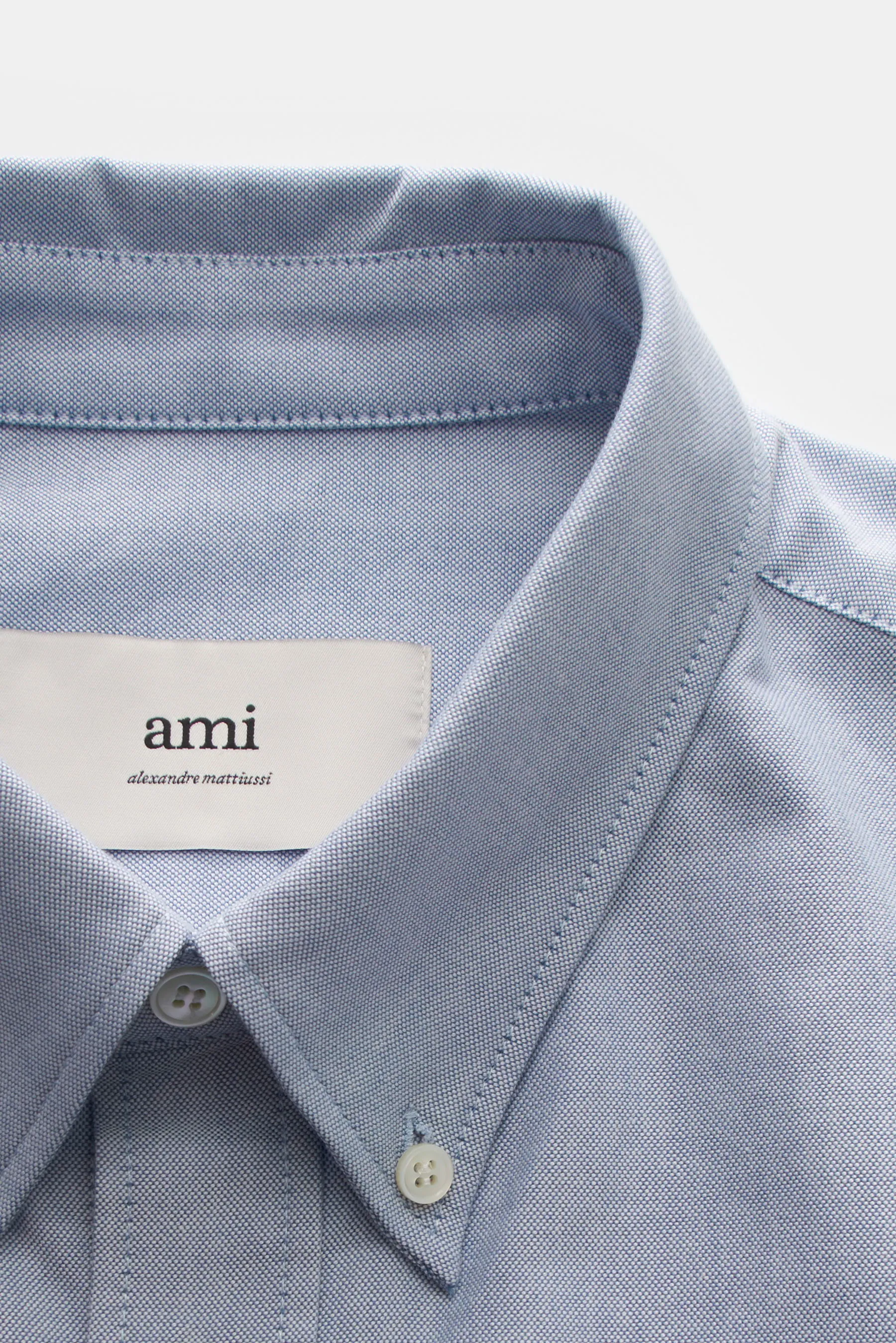 Ami Paris - Herren - Kurzarmhemd Button-Down-Kragen 'Loden' rauchblau – Bild 2