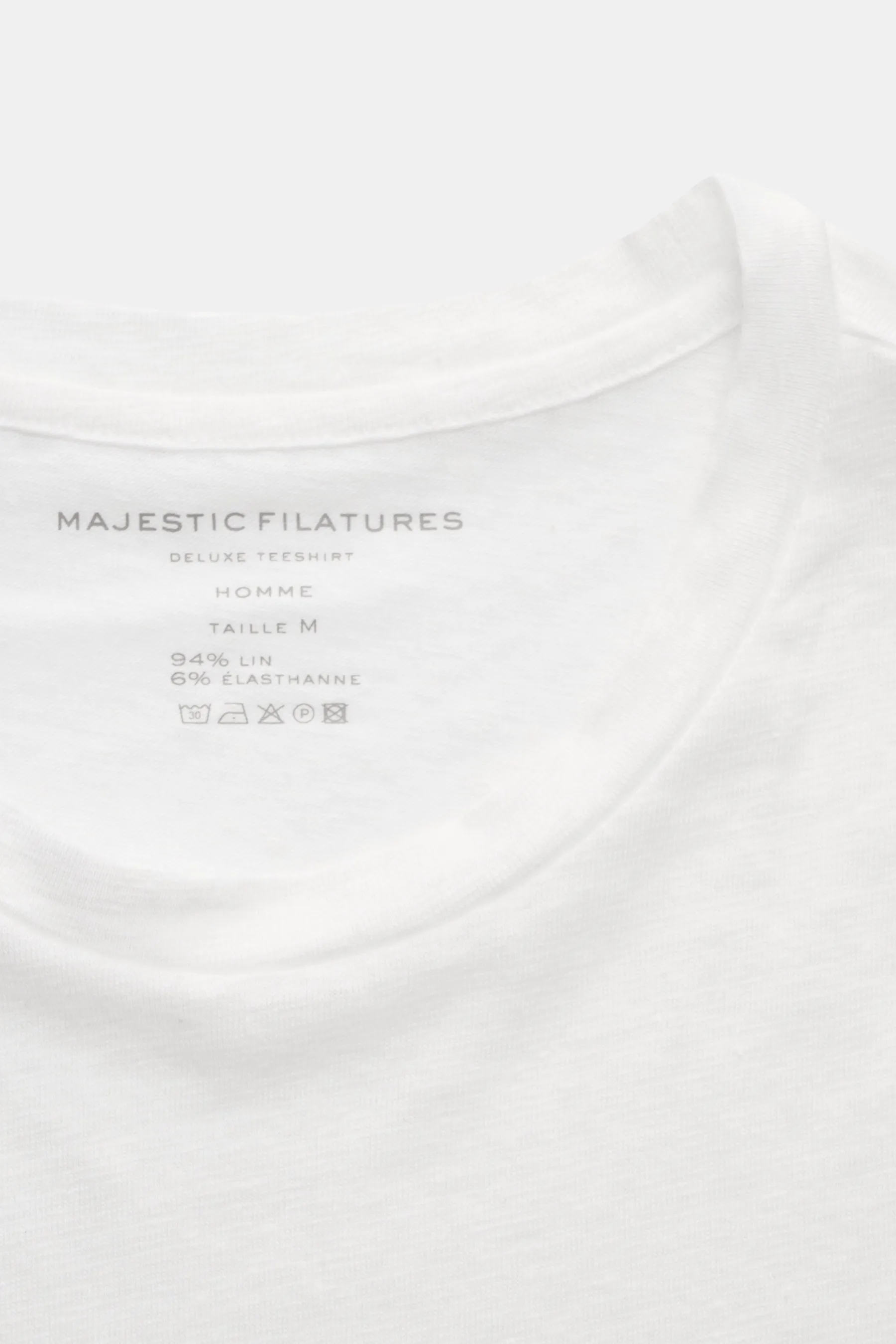 Majestic Filatures - Herren - Leinen Rundhals-T-Shirt weiß – Bild 2
