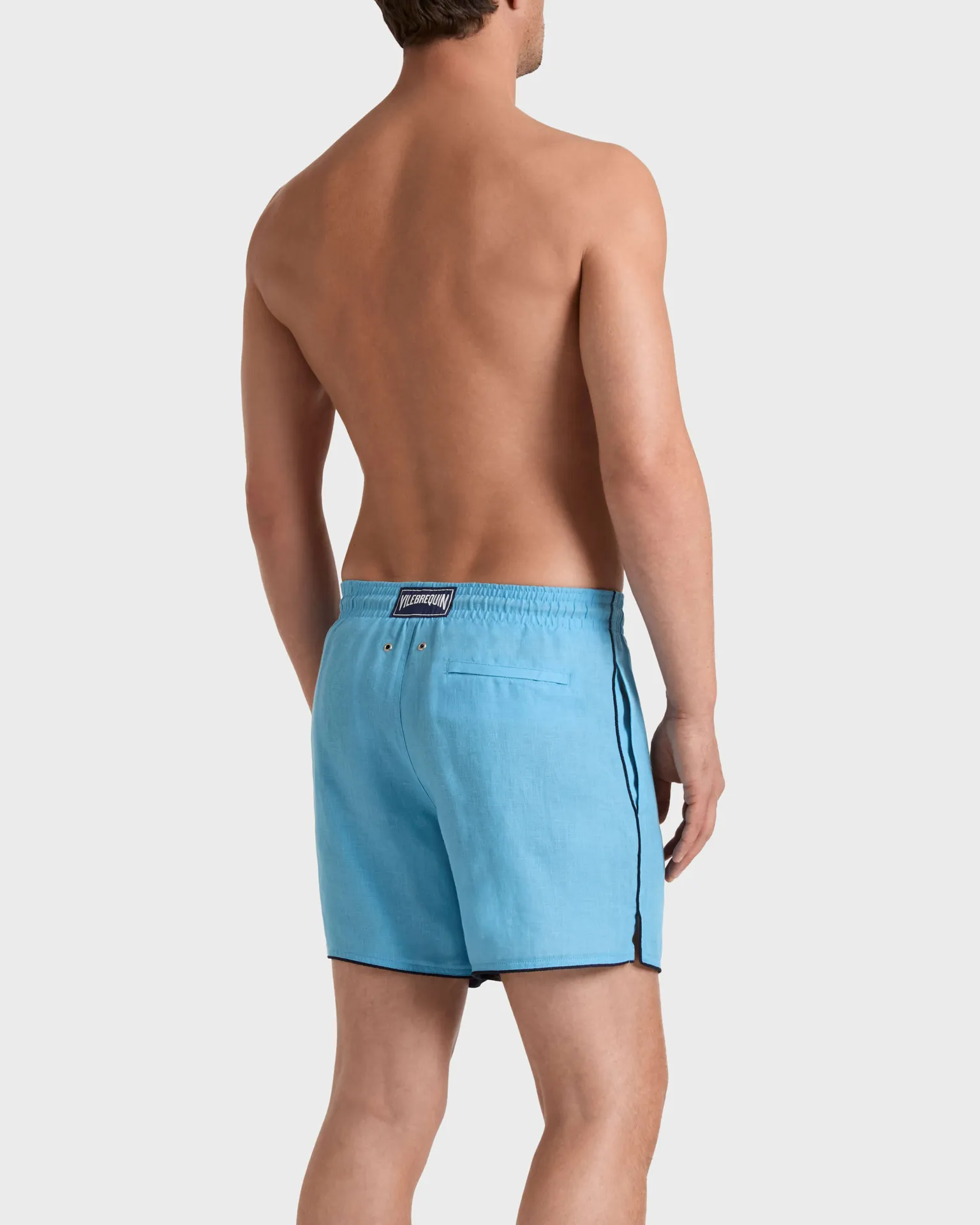 Vilebrequin - Solid Badeshorts Aus Leinen Für Herren - Bademode - Mallorca - Blau - Größe XXXL – Bild 4