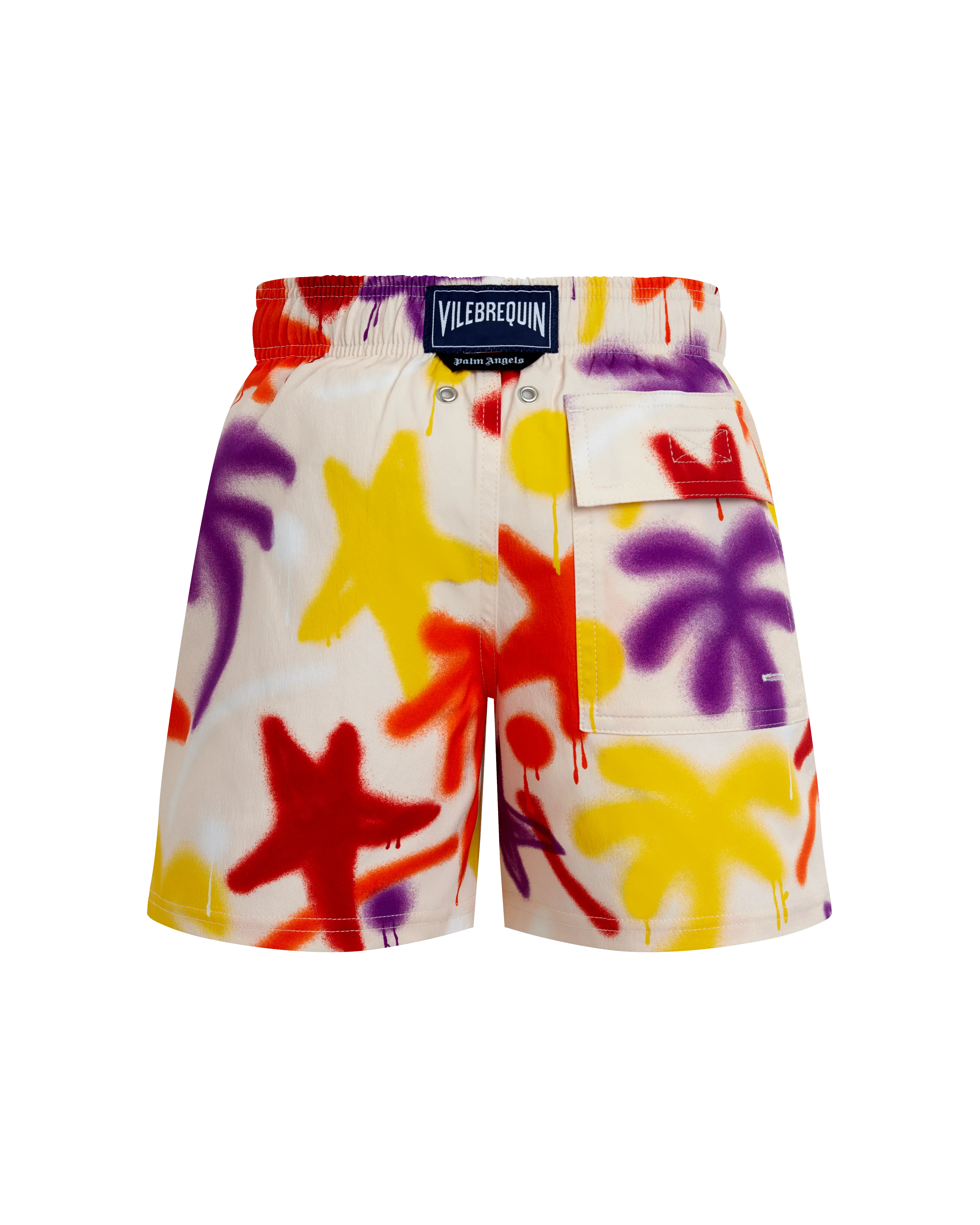 Vilebrequin - Spray Paint Stretch-badeshorts Für Jungen - Vbq X Palm Angels - Bademode - Jirise - Rosa - Größe 2 – Bild 2
